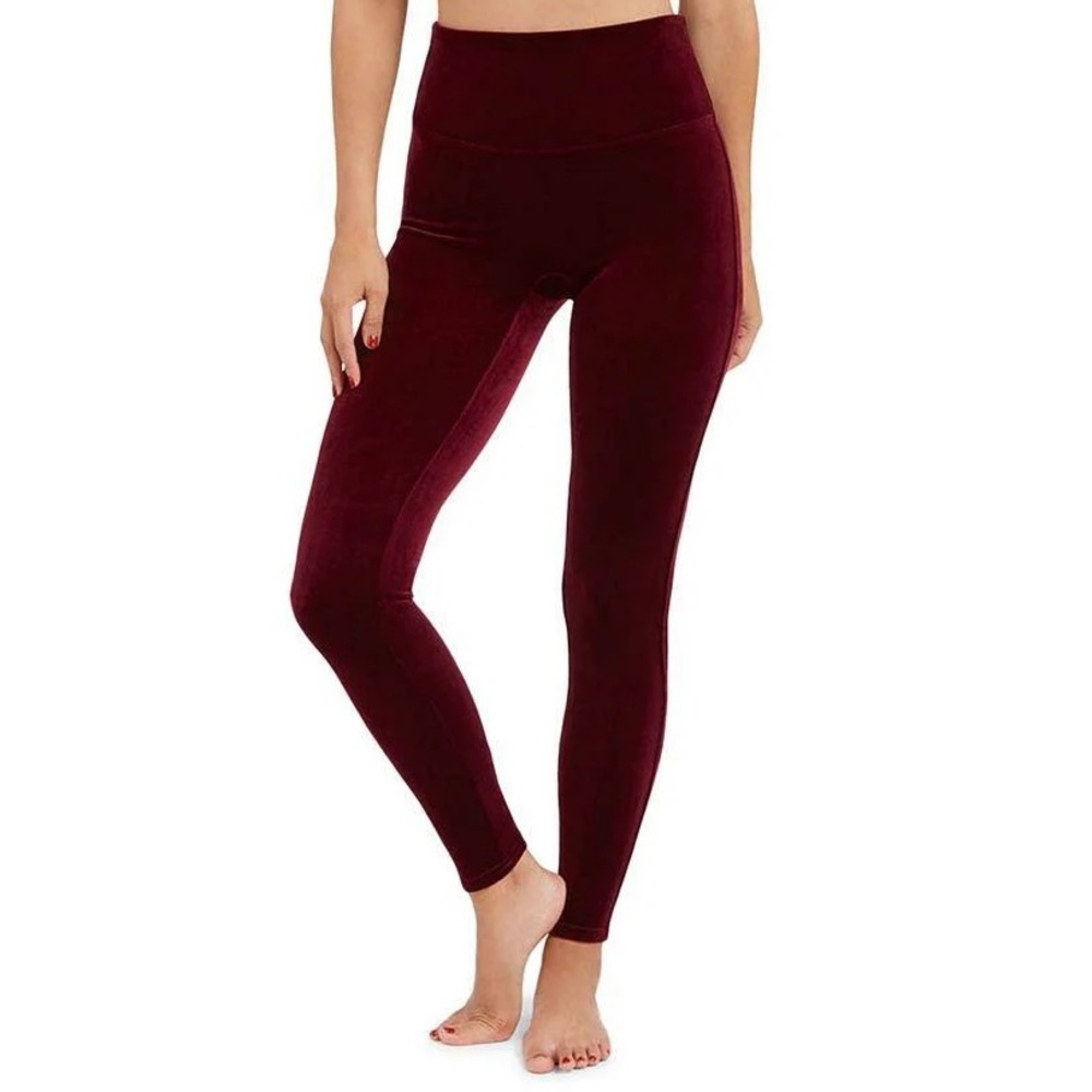 Spanx Velvet Legging in Burgundy